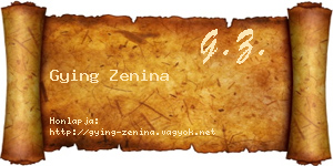 Gying Zenina névjegykártya